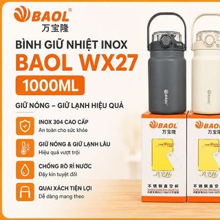 BÌNH GIỮ NHIỆT INOX BAOL WX27 1000ML (T30)