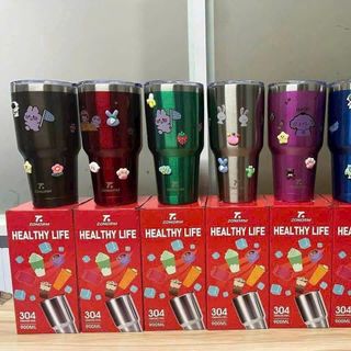 LY GIỮ NHIỆT INOX 304 HOẠ TIẾT BÓNG 900ML KÈM ỐNG HÚT (T50)