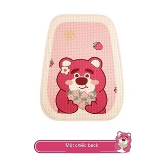 (BÁN SỈ) Bộ Lót Ghế Tản Nhiệt Hoạt Hình , Gấu Dâu Lotso Dễ Thương , Đệm Ghế Ô Tô, Đệm Lót Ghế Chống Trợt, Thoáng Khí