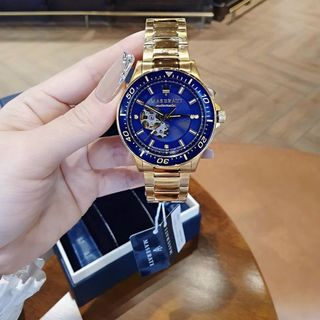 ĐỒNG HỒ NAM CAO CẤP MAXERATY SFIDA  DÂY THÉP MẶT XANH MÁY CƠ FULLBOX TẶNG DÂY