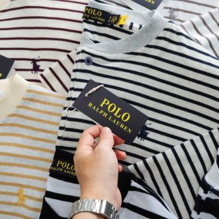 Áo thun Polo Sọc nam.  Chất liệu cotton dệt quảng châu.