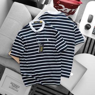 Áo thun Polo Sọc nam.  Chất liệu cotton dệt quảng châu.