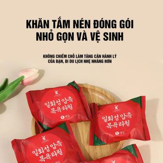 Khăn Nén Viên Đỏ 50gr FULL VAT