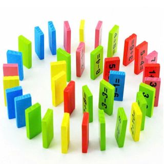 Đồ chơi Domino toán học bằng gỗ 110 chi tiết
