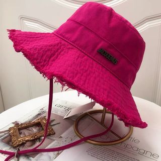Mũ tai bèo chống nắng có dây viền rách siêu xinh, mạc sắt chữ JAC.QUEMUS, Nón bucket tai bèo MU95
