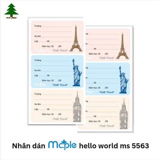 Nhãn vở Mc.ple Hello World, Meow Meow 50 tập/ 1 lốc