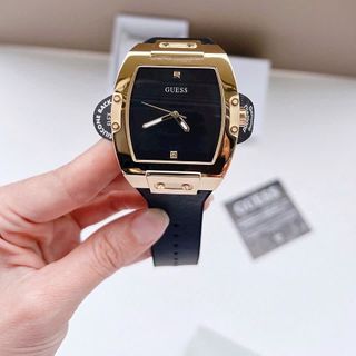 ĐỒNG HỒ NAM CAO CẤP GUECS DÂY CS BỌC DA ĐEN NIỀNG GOLD CN