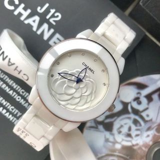 ĐỒNG HỒ NAM NỮ CAO CẤP CHANEU CERAMIC TRẮNG MẶT HOA NỔI