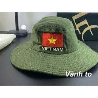 Mũ vành tai bèo lao động, nón bo nam nữ tình nguyện viên thêu cờ việt nam có dây rút chống bay MU440