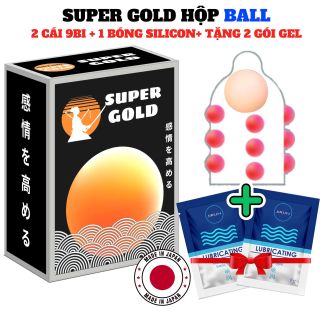 Bao cao su Super Gold 9 bi nổi lớn ( tặng kèm 2 gói gel và 1 viên bi đôn silicon mềm), bao cao su giá sỉ, giá bán buôn toàn quốc