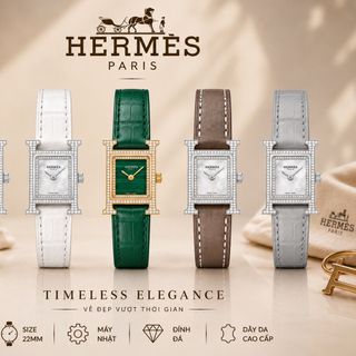 ĐỒNG HỒ NỮ CAO CẤP HREMES HÊURE DÂY DA VIỀN HỘT TẶNG DÂY DA XỊN