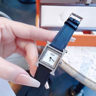 ĐỒNG HỒ NỮ CAO CẤP HREMES HÊURE DÂY DA VIỀN HỘT TẶNG DÂY DA XỊN