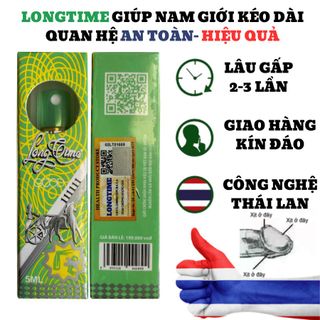Chai xịt kéo dài quan hệ LONGTIME 5ml, chống xuất tinh sớm 100% chính hãng, tặng kèm bao cao su cao cấp