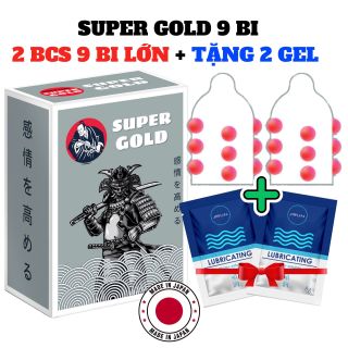 Bao cao su Super Gold 9 bi nổi lớn 1 cm tặng kèm 2 gói gel bôi trơn cao cấp, bao cao su giá sỉ, giá bán buôn toàn quốc
