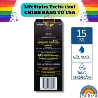 Gel bôi trơn tăng khoái cảm cho nữ LifeStyles Exicte 15ml, gel bôi trơn giá sỉ, giá bán buôn toàn quốc