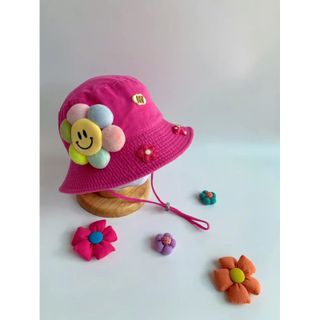 Mũ cho bé gái hình hoa mặt cười, nón bucket cho bé thời trang MU325 [3-8 tuổi]