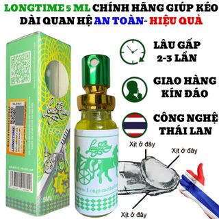 Chai xịt kéo dài quan hệ LONGTIME 5ml, chống xuất tinh sớm 100% chính hãng, tặng kèm bao cao su cao cấp