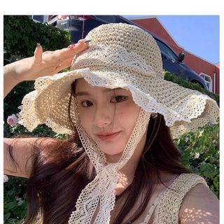 Mũ Cói Ren Vintage Nơ Dài Tiểu Thư M2