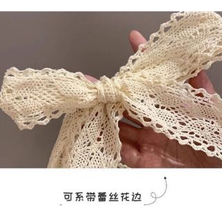 Mũ Cói Ren Vintage Nơ Dài Tiểu Thư M2