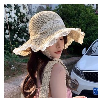 Mũ Cói Ren Vintage Nơ Dài Tiểu Thư M2