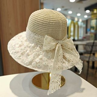 Mũ Cói Nơ Ren Dịu Dàng Phong Cách Hàn M11