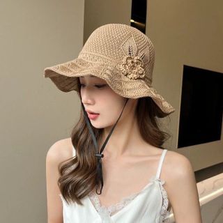 Mũ Cói Hoa Nổi Vintage Hàn Quốc M14
