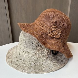 Mũ Cói Hoa Nổi Vintage Hàn Quốc M14