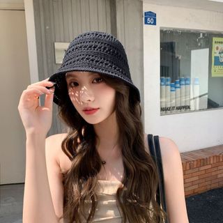 Mũ Bucket Len Đan Vintage Hàn Quốc M7