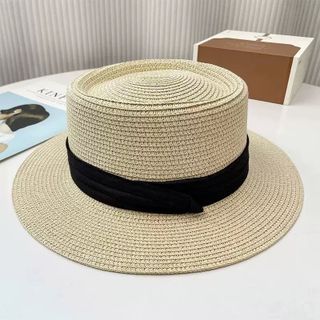 Mũ Cói Panama Vintage Phối Ruy Băng Đen M17