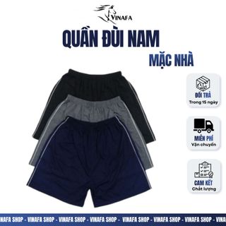 Quần Đùi Nam VINAFA Cotton Thoáng Mát, Form Rộng từ 50-90kg QD13