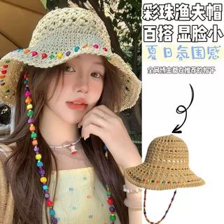 Mũ Cói Hạt Cườm Boho Đi Biển M8