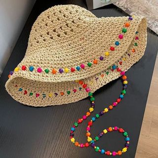 Mũ Cói Hạt Cườm Boho Đi Biển M8