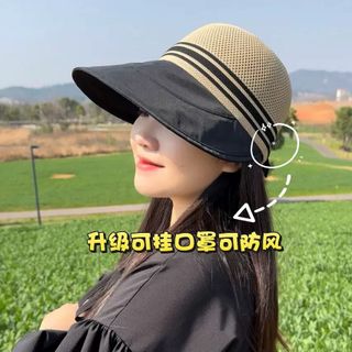Mũ Chống Nắng Vành Lớn Phối Sọc Thanh Lịch M31