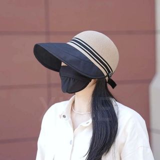 Mũ Chống Nắng Vành Lớn Phối Sọc Thanh Lịch M31