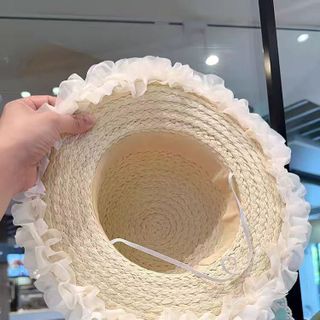 Mũ Cói Ren Hoa Tulip Phong Cách Hàn Quốc m6