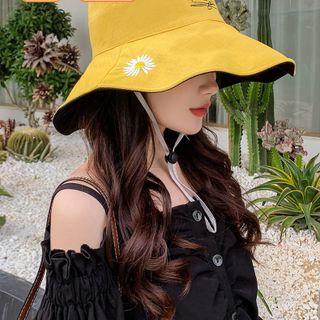 Mũ Bucket Hoa Cúc Vành Rộng – Phong Cách Hàn Quốc Dịu Dàng M36