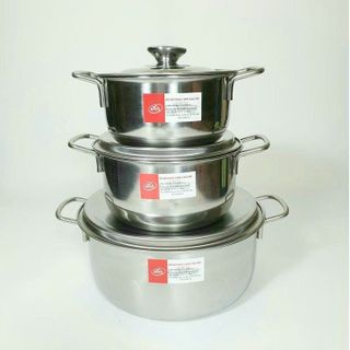 BỘ 3 NỒI INOX 1 ĐÁY SKY STAR (16-18-24cm)