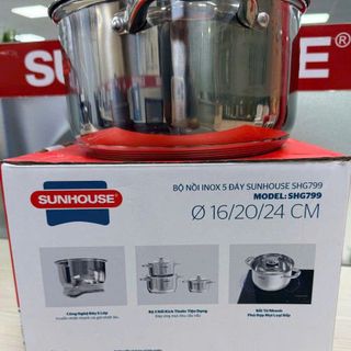 BỘ NỒI INOX 5 ĐÁY SUNHOUSE SHG799 (T12)