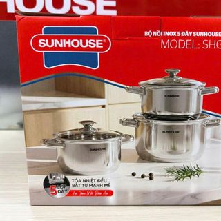 BỘ NỒI INOX 5 ĐÁY SUNHOUSE SHG799 (T12)