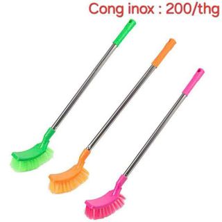 CHỔI CỌ TOILET ĐẦU CONG CÁN INOX (T200)