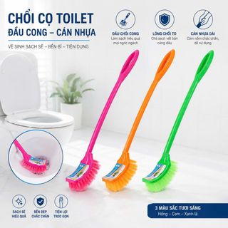 CHỔI CỌ TOILET ĐẦU CONG CÁN NHỰA (T200)