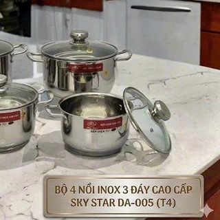 BỘ 4 NỒI INOX 3 ĐÁY CAO CẤP SKY STAR DA-005 (T4)