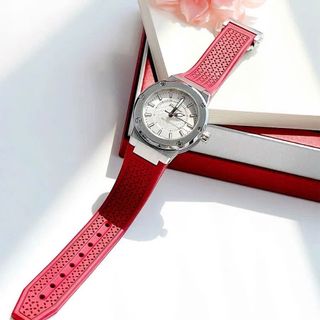 SĂN SALE MÙA HÈ ĐỒNG HỒ NỮ CAO CẤP SALVATHORE SILICONE ĐỎ NIỀNG THÉP