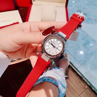 SĂN SALE MÙA HÈ ĐỒNG HỒ NỮ CAO CẤP SALVATHORE SILICONE ĐỎ NIỀNG THÉP