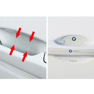 (BÁN SỈ) Bộ 10 Miếng Dán Silicon Chống Xước Hõm Cửa & Tay Nắm & Dán Gương Ô Tô – Trong Suốt Cao Cấp, Full Logo Hãng Xe