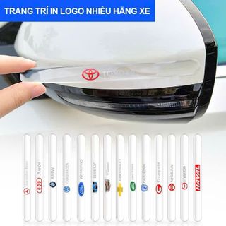 (BÁN SỈ) Bộ 10 Miếng Dán Silicon Chống Xước Hõm Cửa & Tay Nắm & Dán Gương Ô Tô – Trong Suốt Cao Cấp, Full Logo Hãng Xe