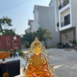 ( BÁN SỈ) Phật Mẹ Quan Âm Đá Lưu Ly Đặt Taplo Phát Sáng, Tượng Phật Pha Lê Cao Cấp Để Taplo Ô tô, Bàn Làm Việc Mang Lại May Mắn