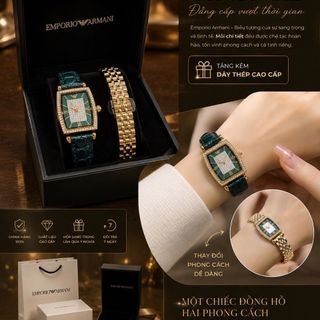 SĂN SALE MÙA HÈ SET ĐỒNG HỒ NỮ CAO CẤP ARMANY FULLBOX HÃNG TẶNG DÂY DA