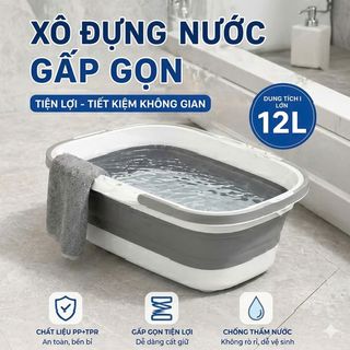 XÔ NƯỚC GẤP GỌN THÔNG MINH – HÌNH CHỮ NHẬT TIỆN DỤNG