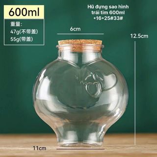 HỦ ĐỰNG SAO HÌNH TRÁI TIM 600ML